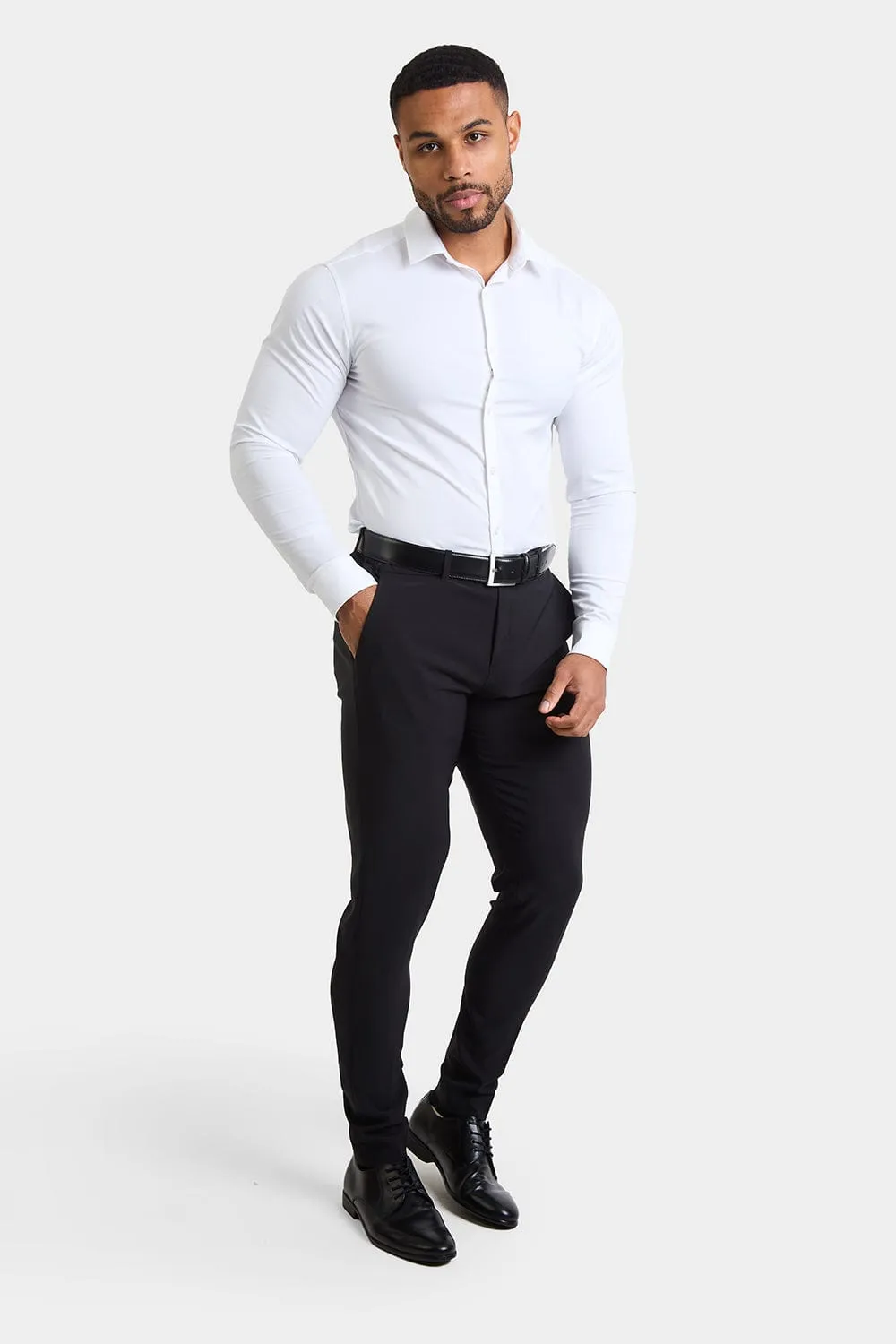 True Athletic Fit Tech Suit Pants in Black