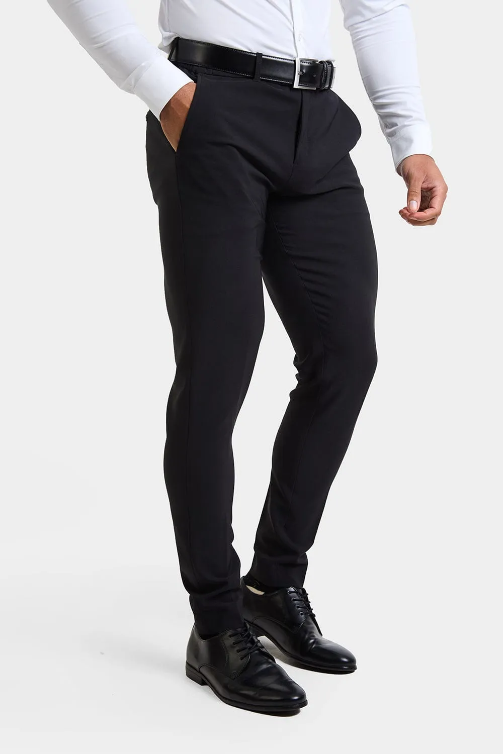 True Athletic Fit Tech Suit Pants in Black