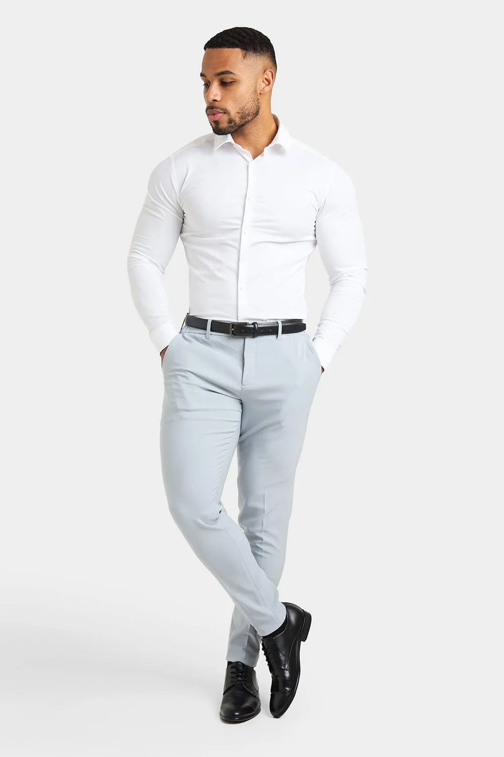 True Athletic Fit Tech Suit Pants in Light Grey