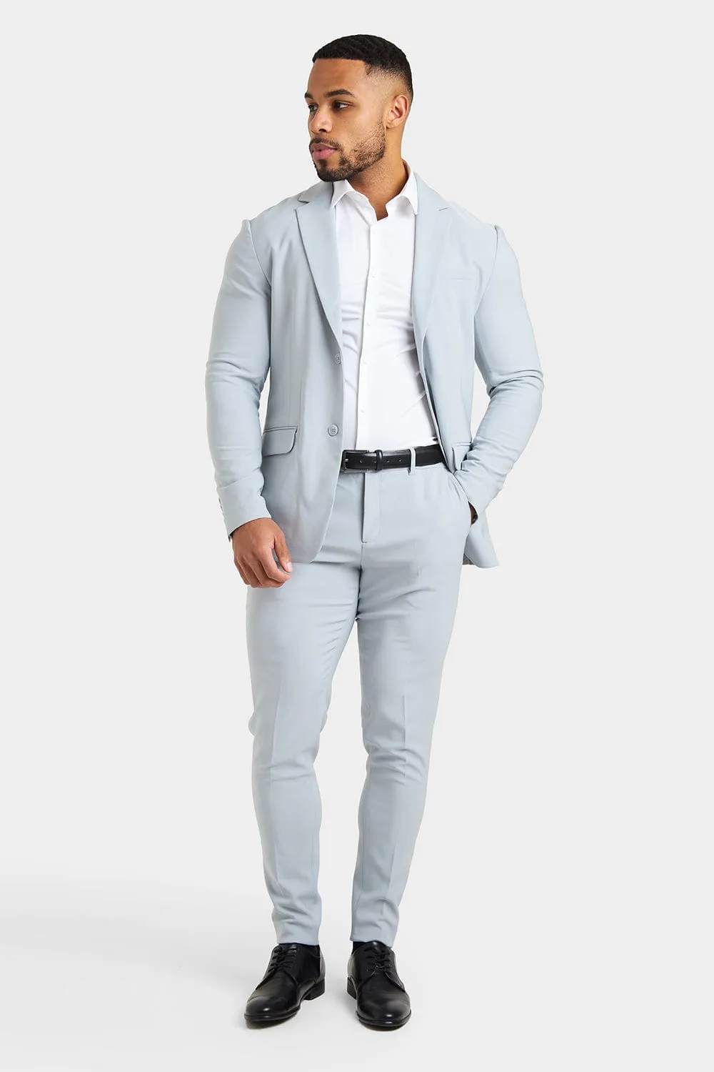 True Athletic Fit Tech Suit Pants in Light Grey