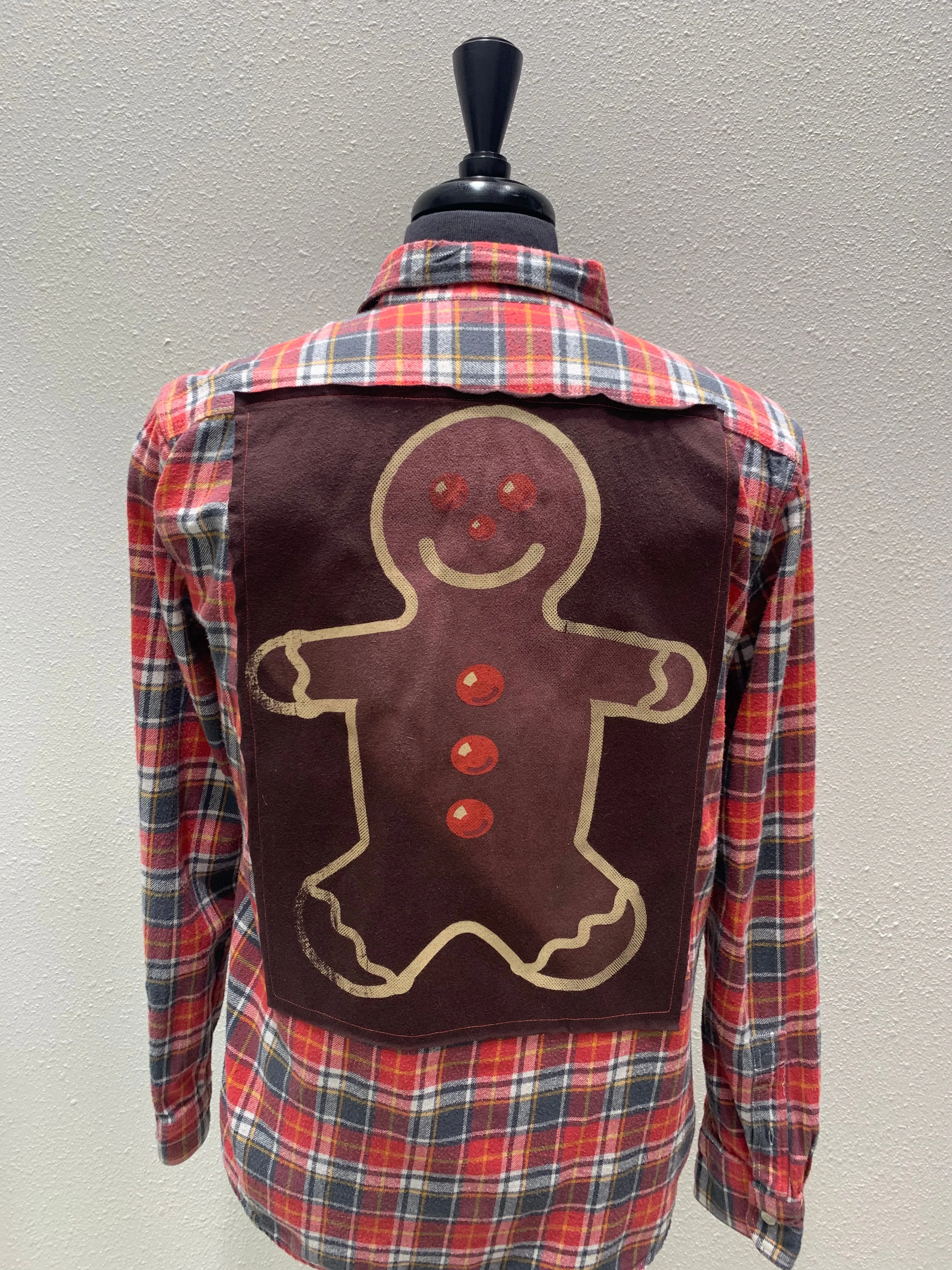 Vintage Repurposed Gingerbread Flannel