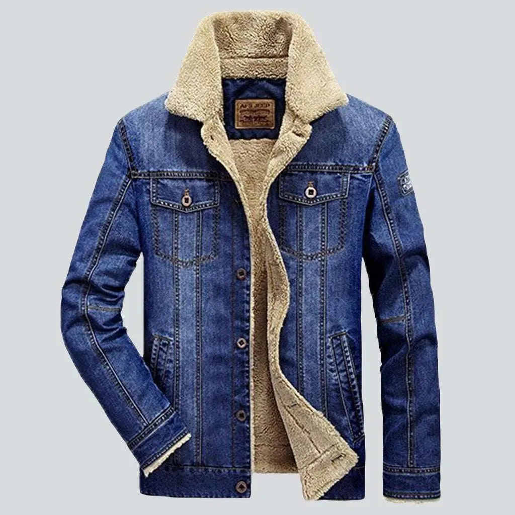 Warm jeans jacket for men