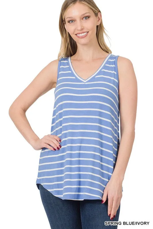 Zenana Living For the Thrill Stripe Tank